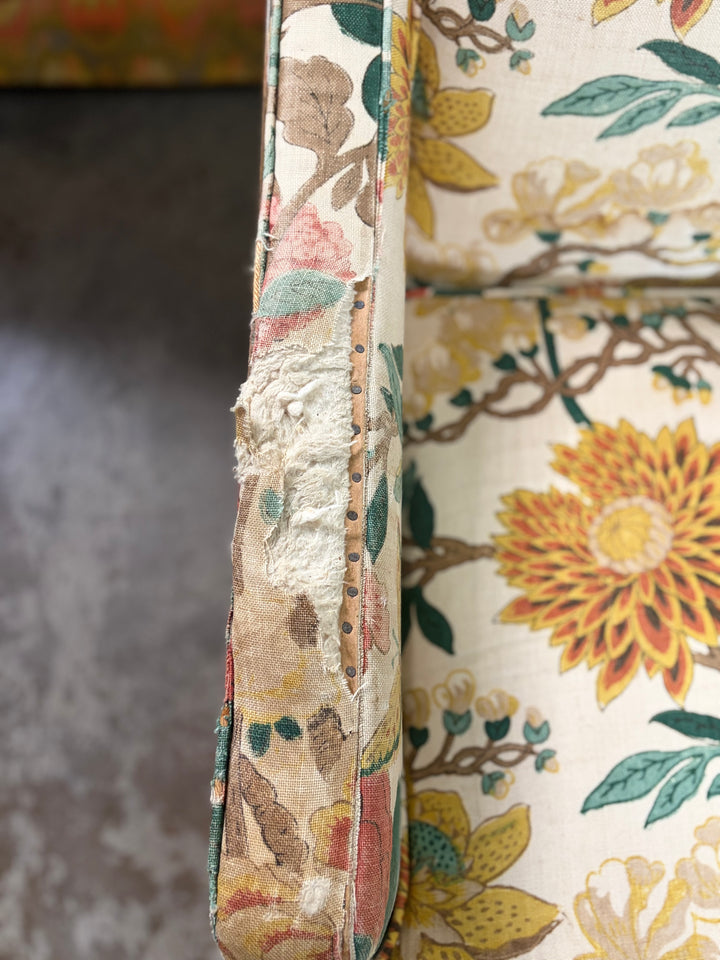 Floral Upholstered Armchair