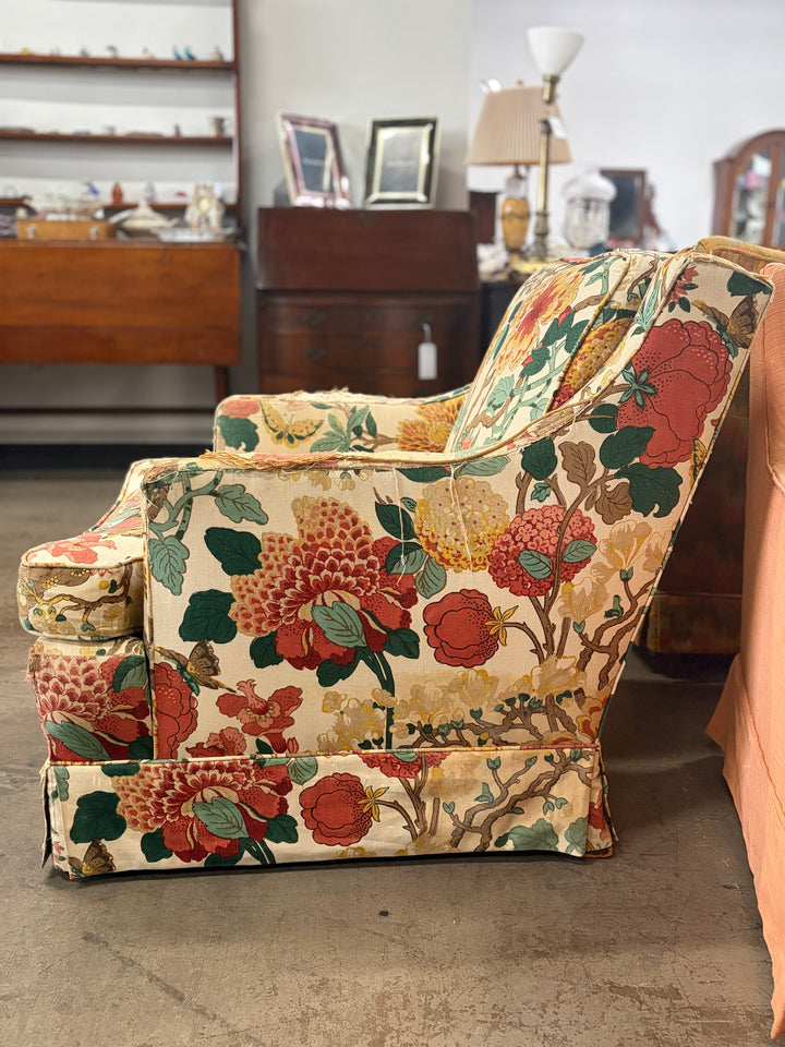 Floral Upholstered Armchair