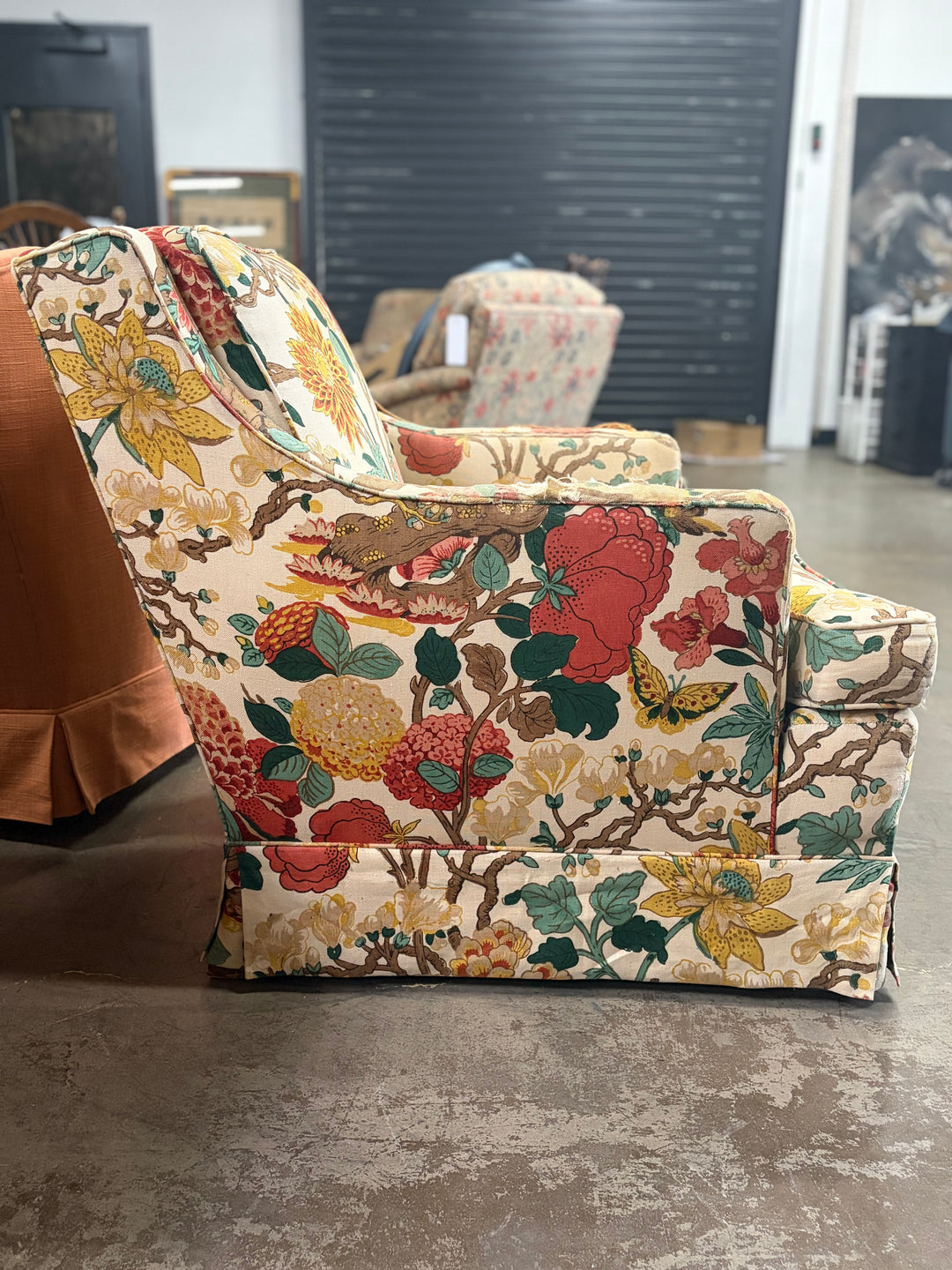 Floral Upholstered Armchair