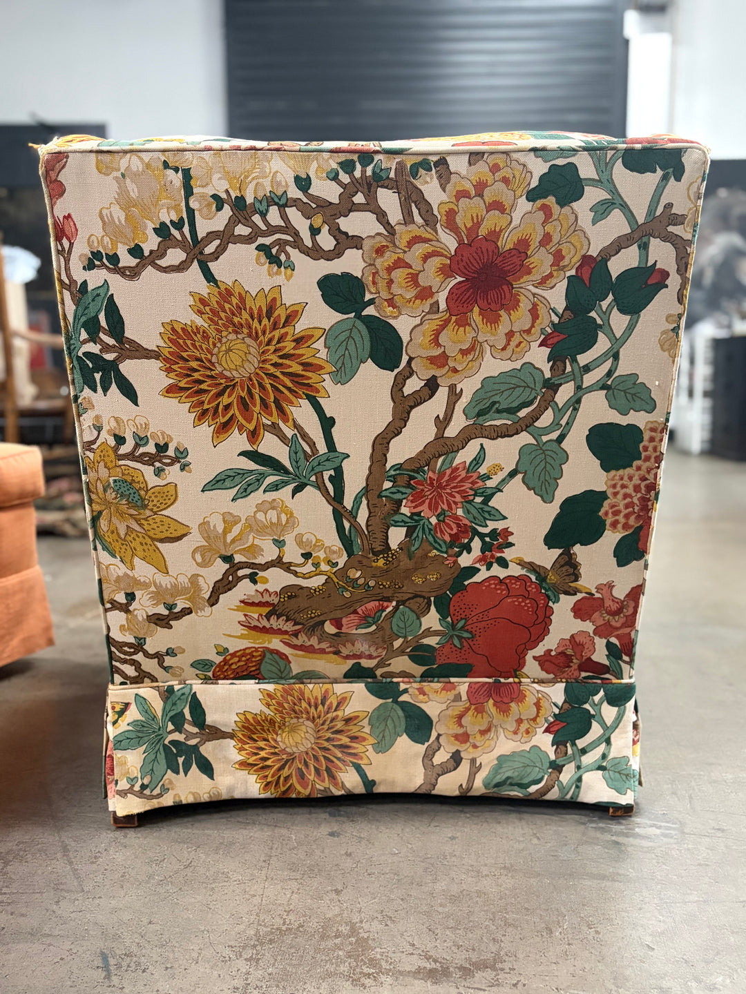 Floral Upholstered Armchair