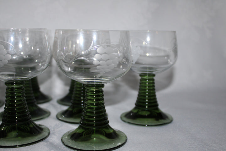 Luminarc - Roemer Wine Glasses Set of 12 With Etched Grape & Vine Pattern