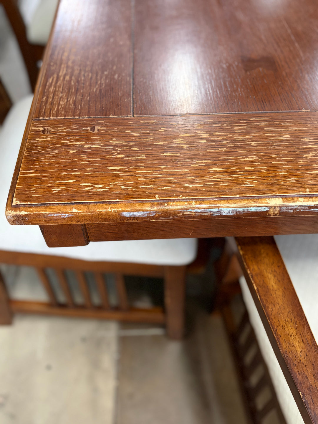 Wooden Dining Table with Leaf and 6 Chairs
