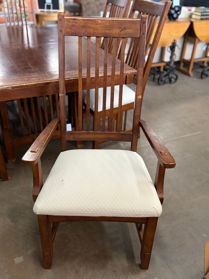 Wooden Dining Table with Leaf and 6 Chairs
