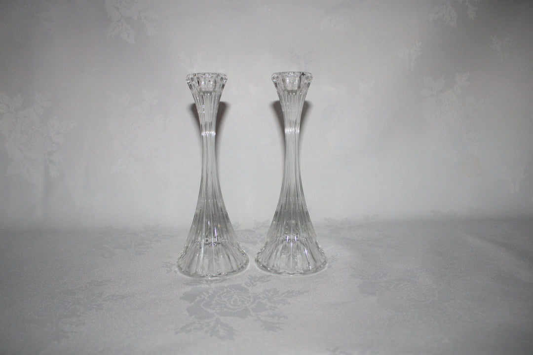 Set of 2 Mikasa Crystal Taper Candle Holders