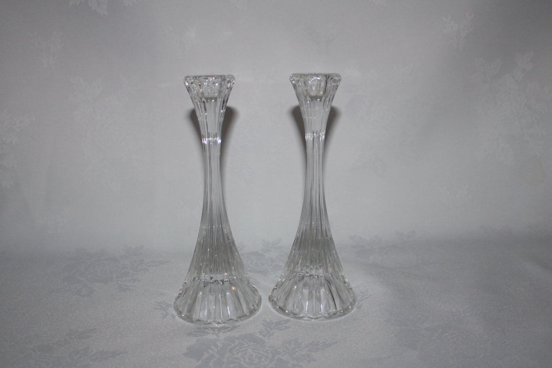 Set of 2 Mikasa Crystal Taper Candle Holders
