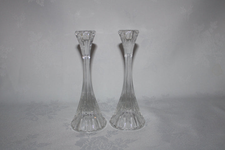 Set of 2 Mikasa Crystal Taper Candle Holders