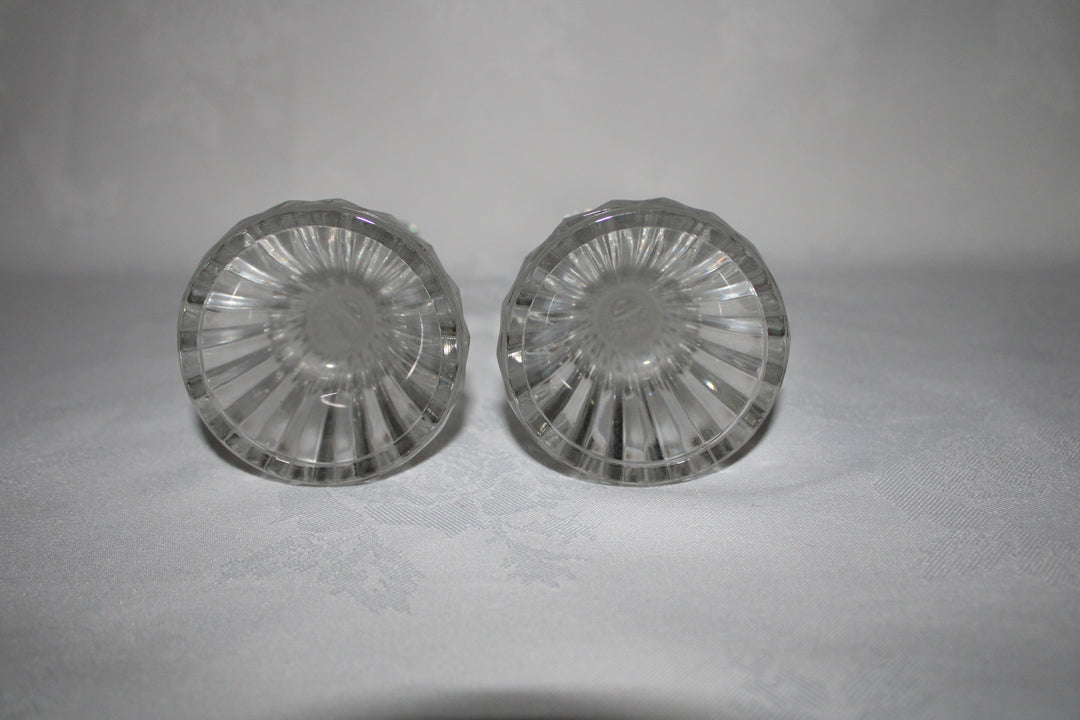 Set of 2 Mikasa Crystal Taper Candle Holders