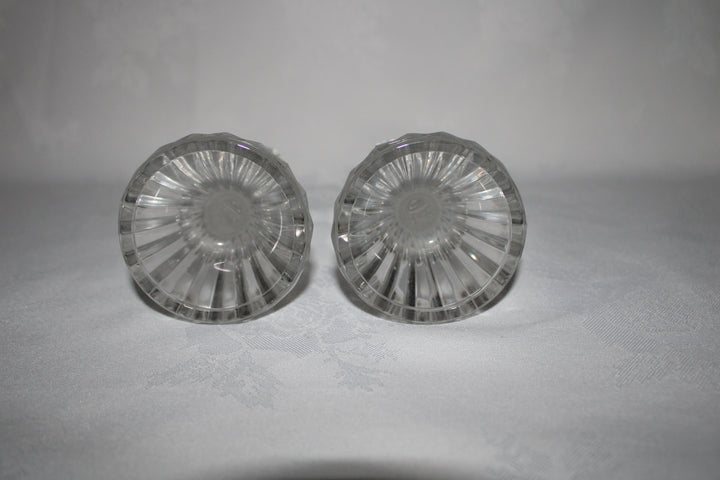 Set of 2 Mikasa Crystal Taper Candle Holders