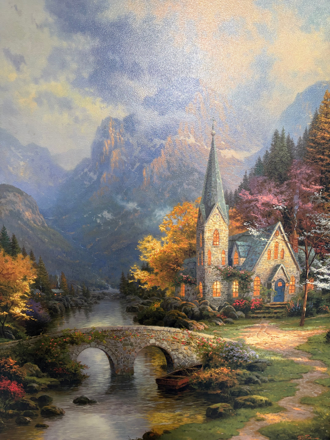 "The Mountain Chapel" - Thomas Kinkade Lithograph