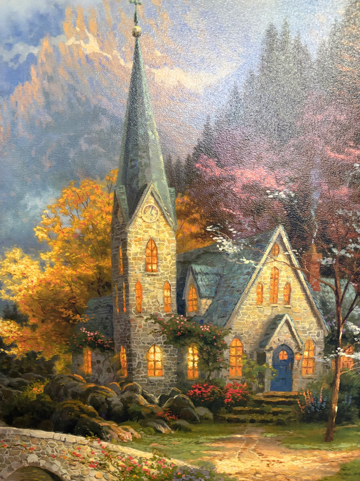 "The Mountain Chapel" - Thomas Kinkade Lithograph