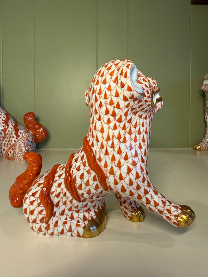 Large Red Herend Foo Dog *SET OF 2*