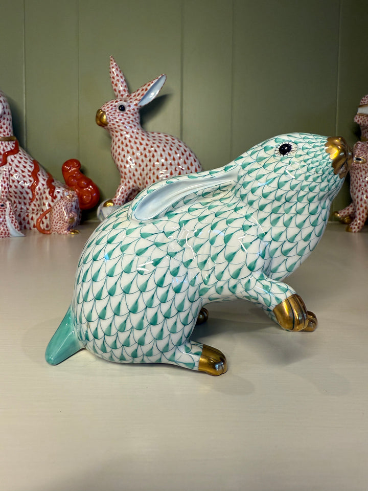 Green Herend Bunny