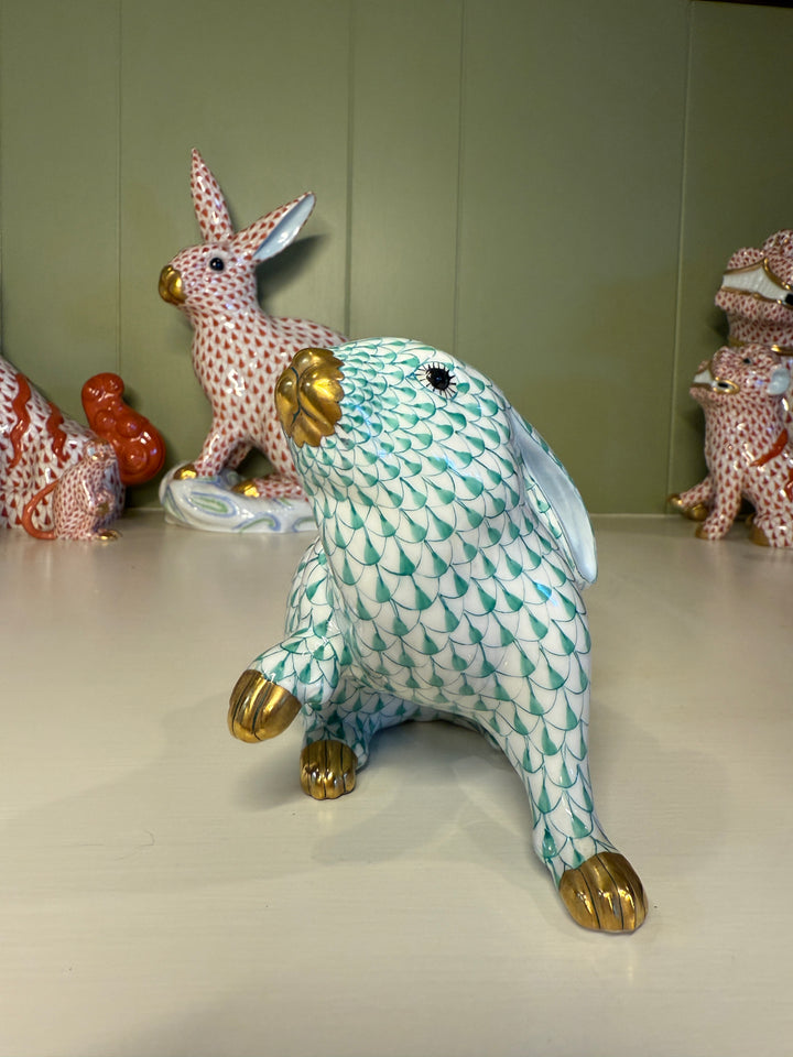 Green Herend Bunny