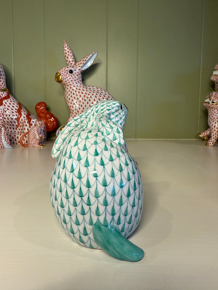 Green Herend Bunny