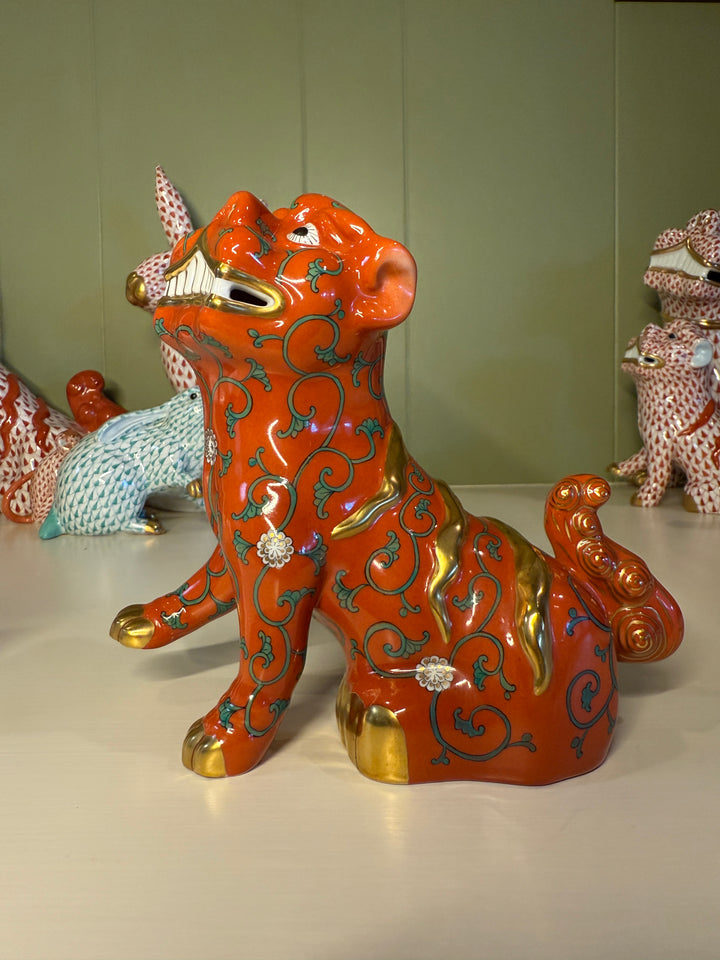 Red Medium Herend Foo Dog