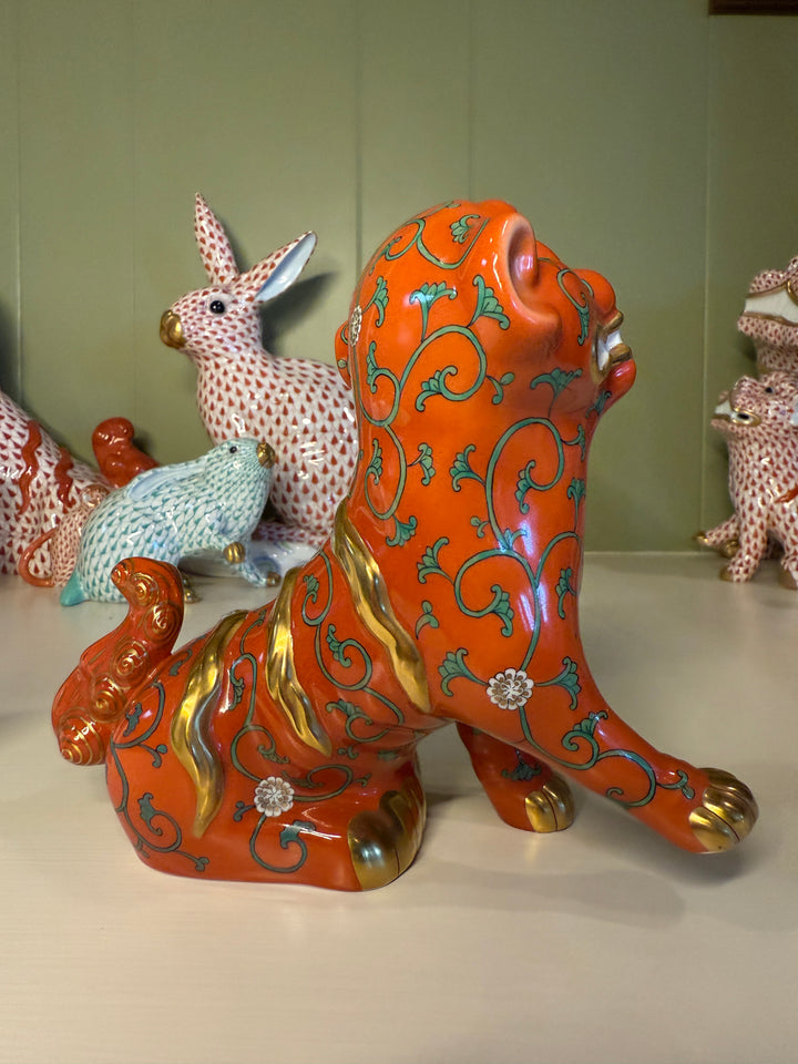 Red Medium Herend Foo Dog