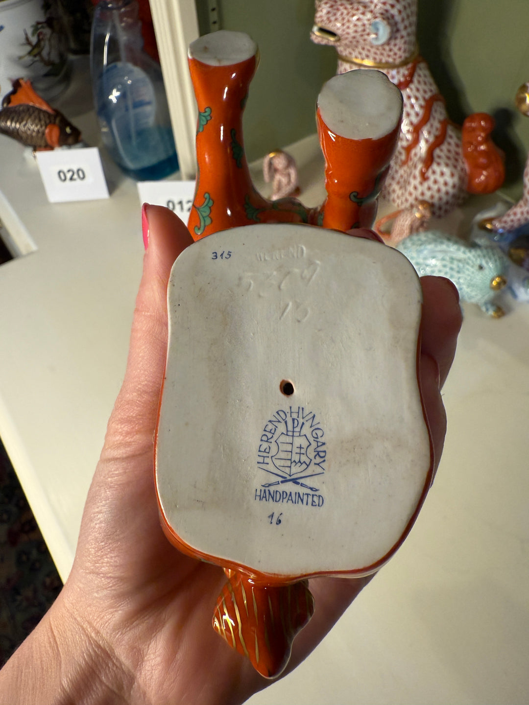 Red Medium Herend Foo Dog