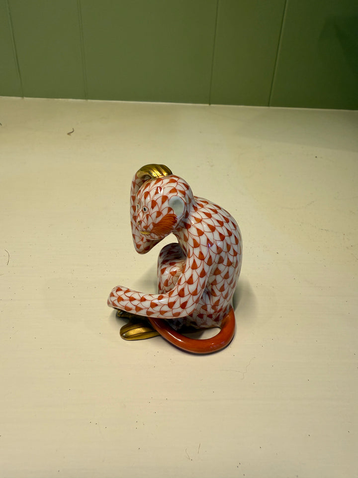 Small Red Herend Monkey