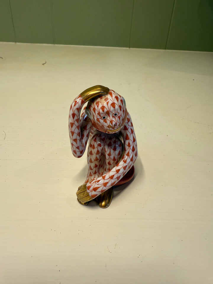 Small Red Herend Monkey