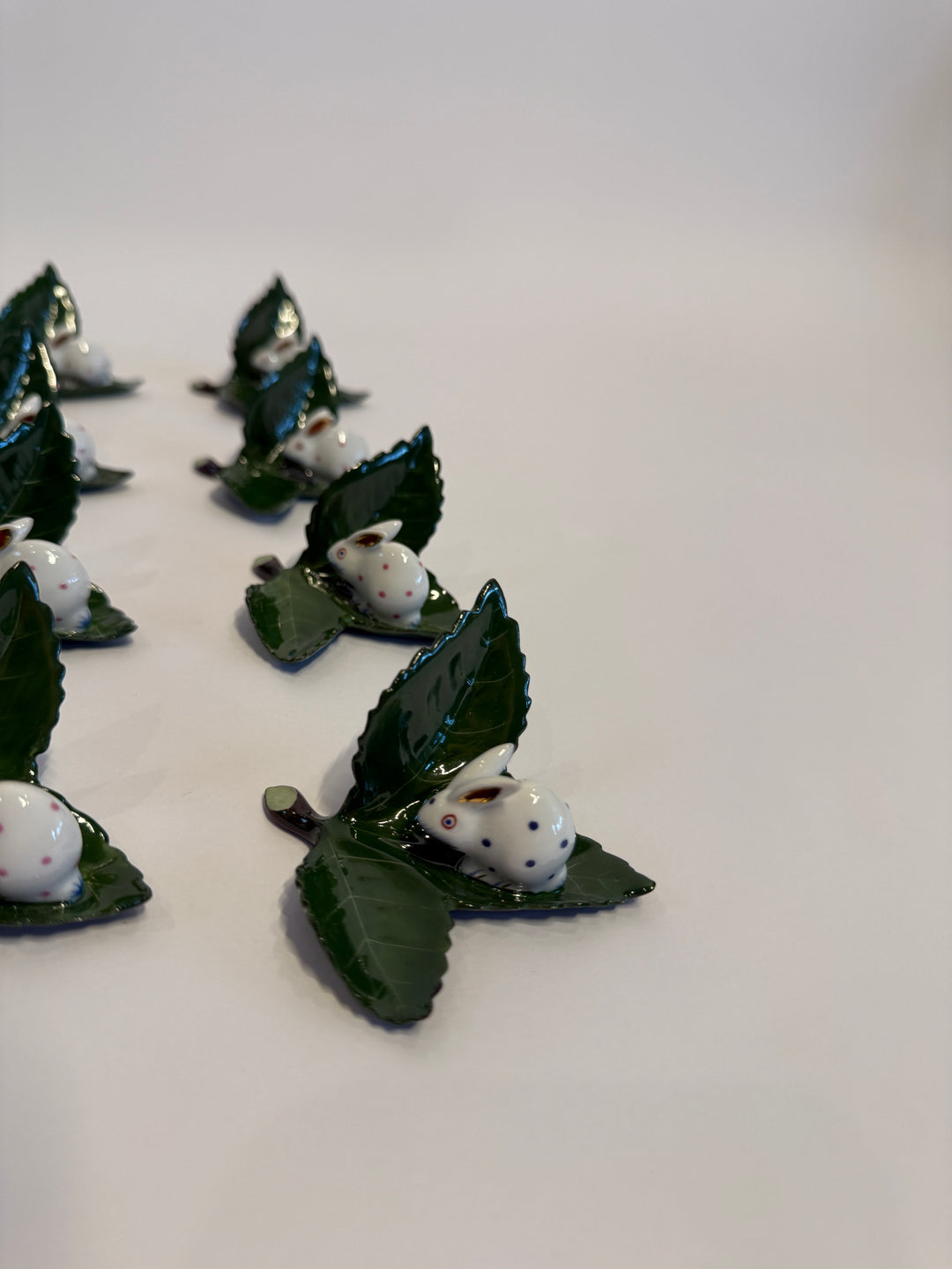 Herend Bunny on Leaf Name Card Holders (16)