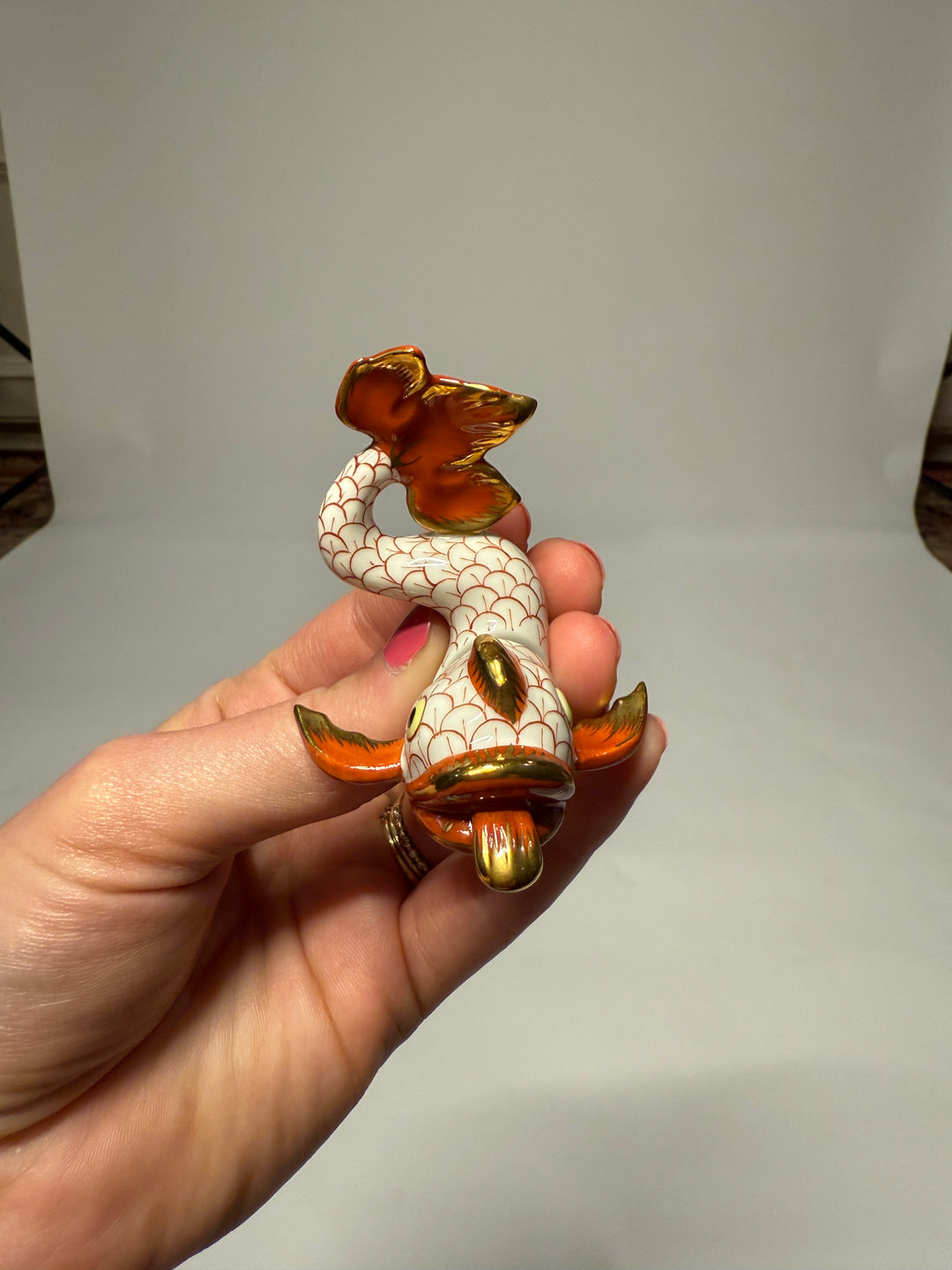 Small Herend Koi Fish Name Card Holder