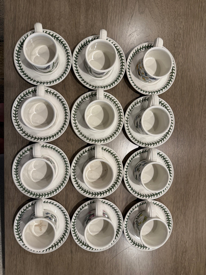 Portmeirion Botanic Garden Floral Cup and Saucer Set of 12