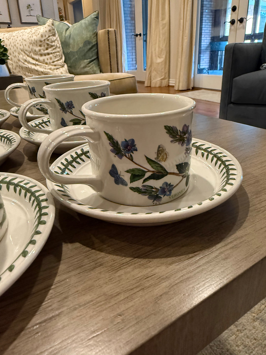 Portmeirion Botanic Garden Floral Cup and Saucer Set of 12