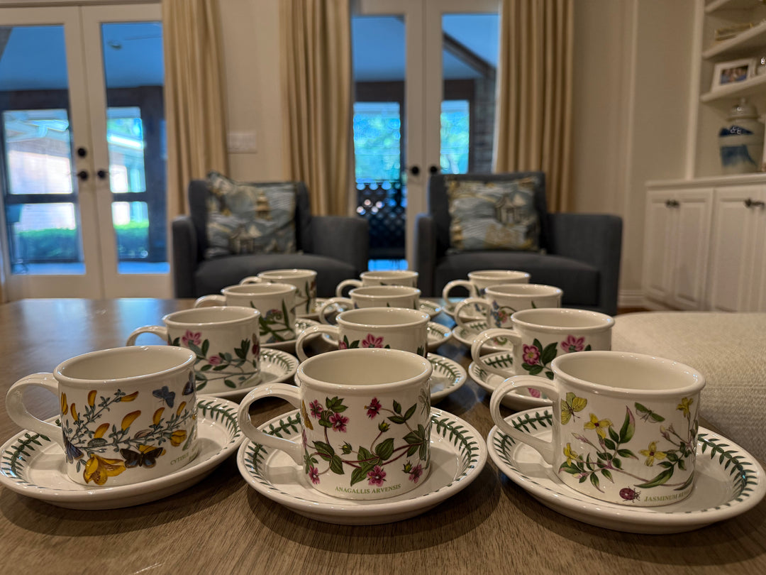 Portmeirion Botanic Garden Floral Cup and Saucer Set of 12