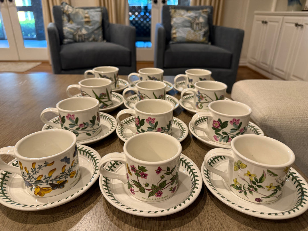 Portmeirion Botanic Garden Floral Cup and Saucer Set of 12