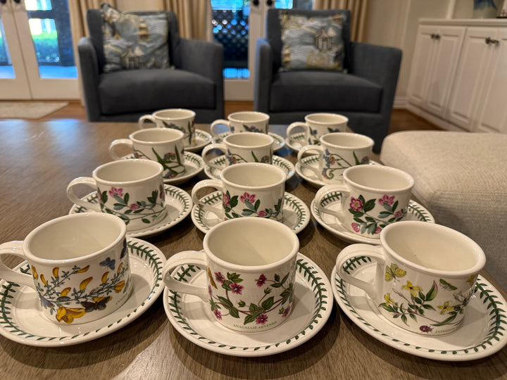 Portmeirion Botanic Garden Floral Cup and Saucer Set of 12