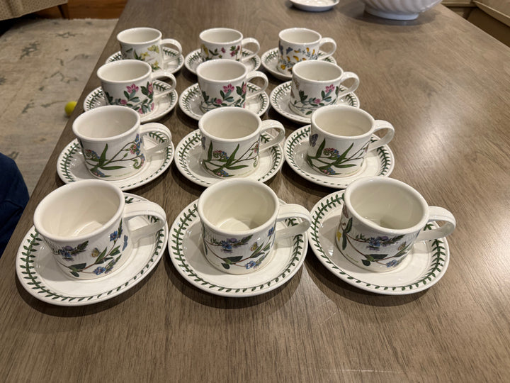 Portmeirion Botanic Garden Floral Cup and Saucer Set of 12