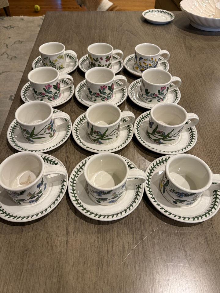 Portmeirion Botanic Garden Floral Cup and Saucer Set of 12