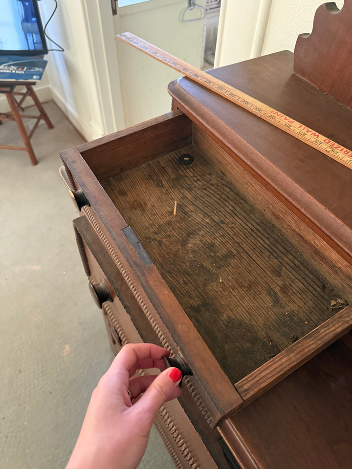 Antique 19th Century Dresser with Mirror – Hand-Cut Dovetails, Original Finish *Local Pickup Available in Honey Grove, TX*