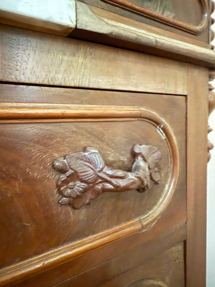 Victorian Marble-Top Dresser with Ornate Mirror *Local Pickup Available in Honey Grove, TX*