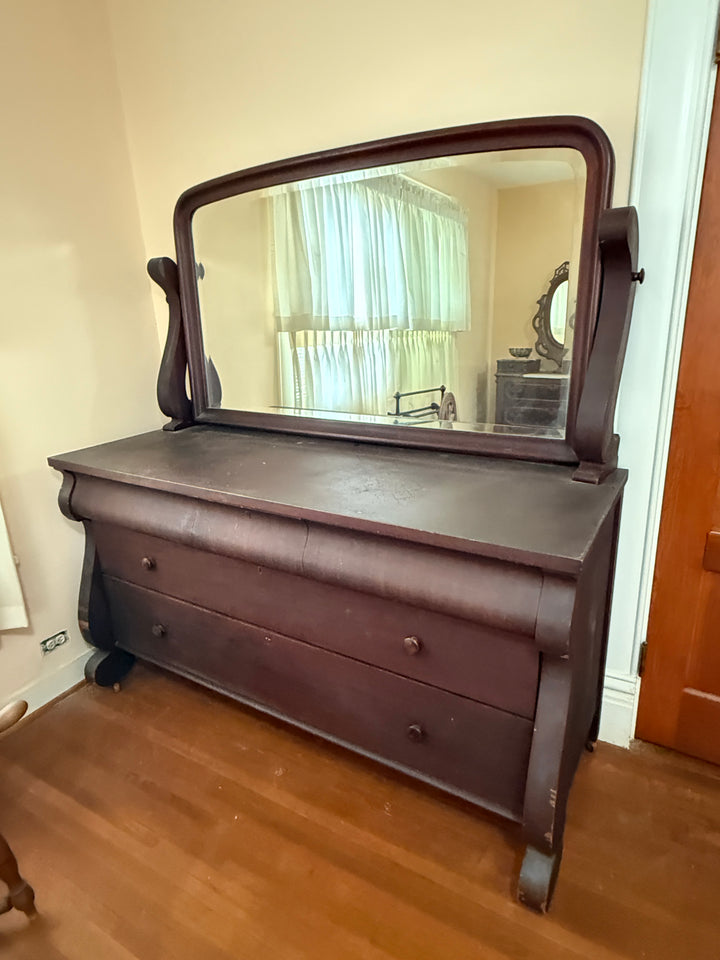 Antique Dresser with Mirror – Solid Mahogany *Local Pickup Available in Honey Grove, TX*
