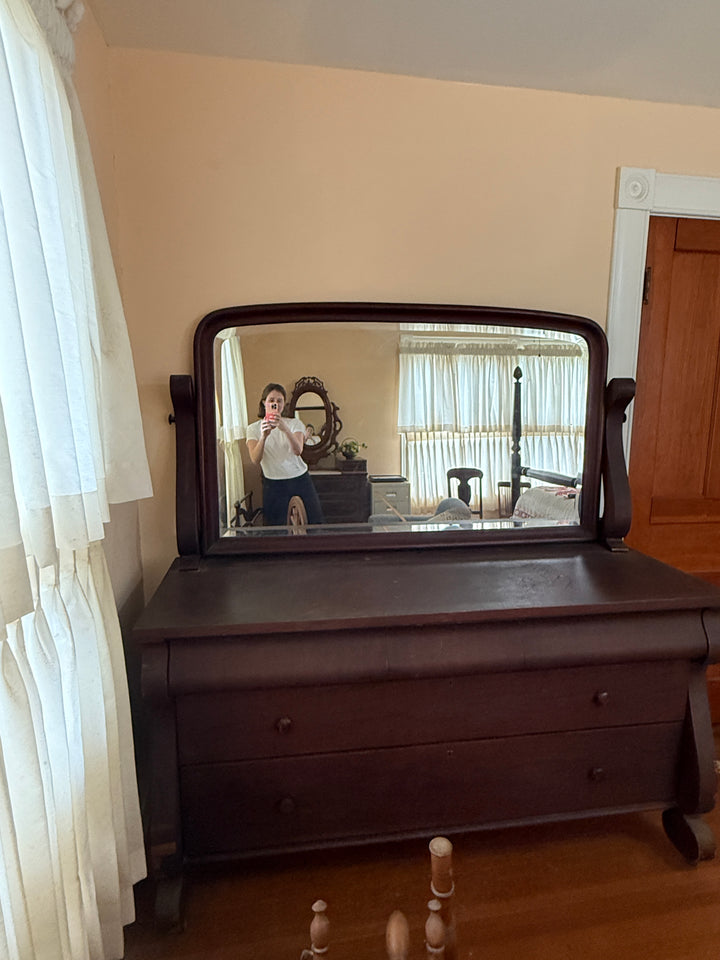Antique Dresser with Mirror – Solid Mahogany *Local Pickup Available in Honey Grove, TX*