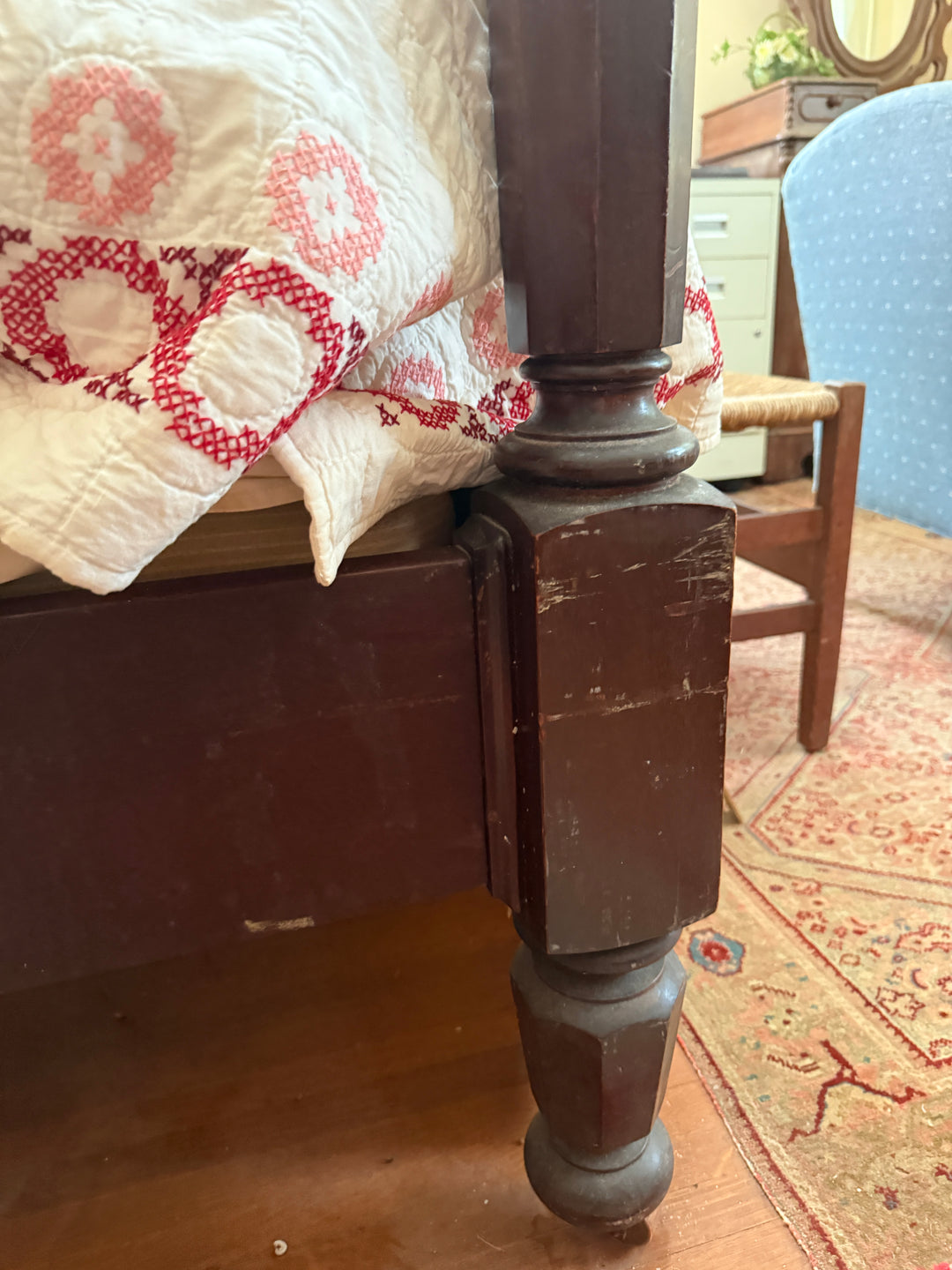 Antique Four-Poster Full Bed – Solid Mahogany *Local Pickup Available in Honey Grove, TX*