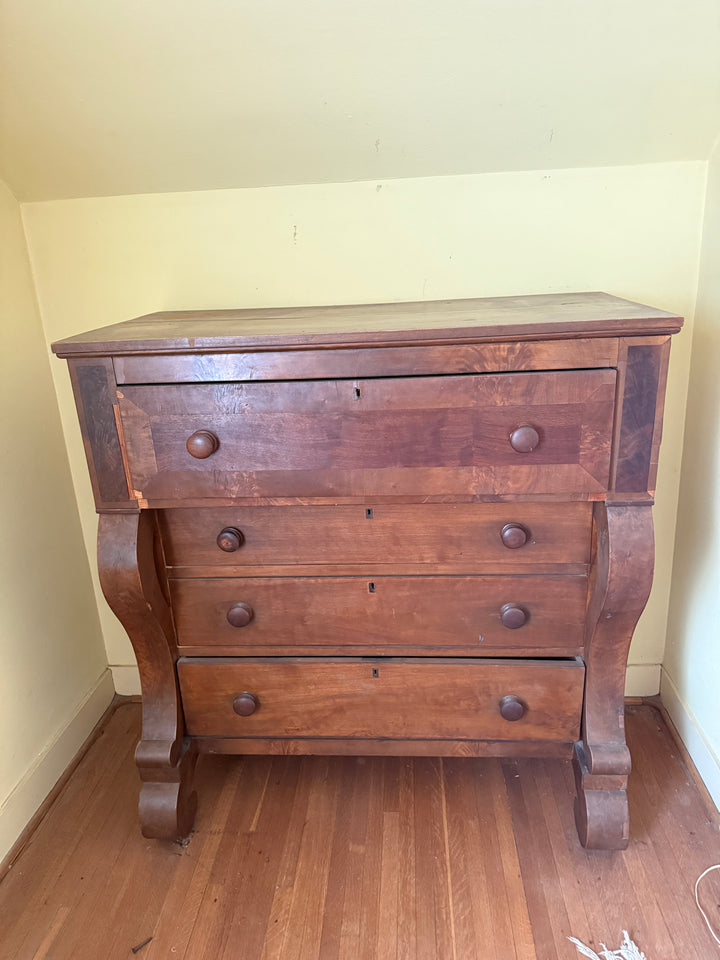 Antique Empire Style Solid Wood Dresser – 4 Drawer Chest *Local Pickup Available in Honey Grove, TX*