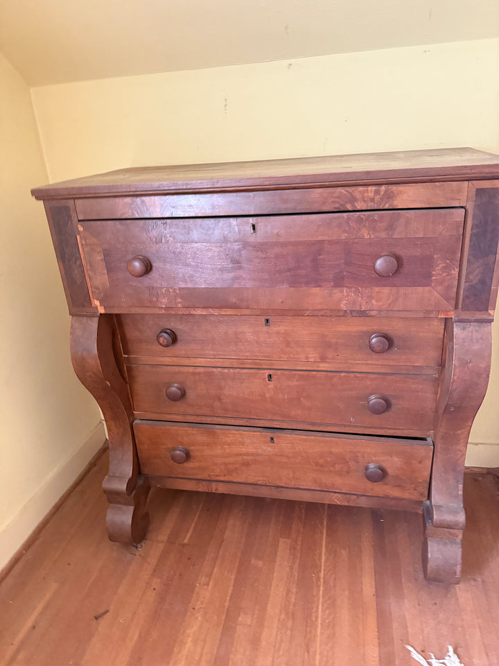 Antique Empire Style Solid Wood Dresser – 4 Drawer Chest *Local Pickup Available in Honey Grove, TX*