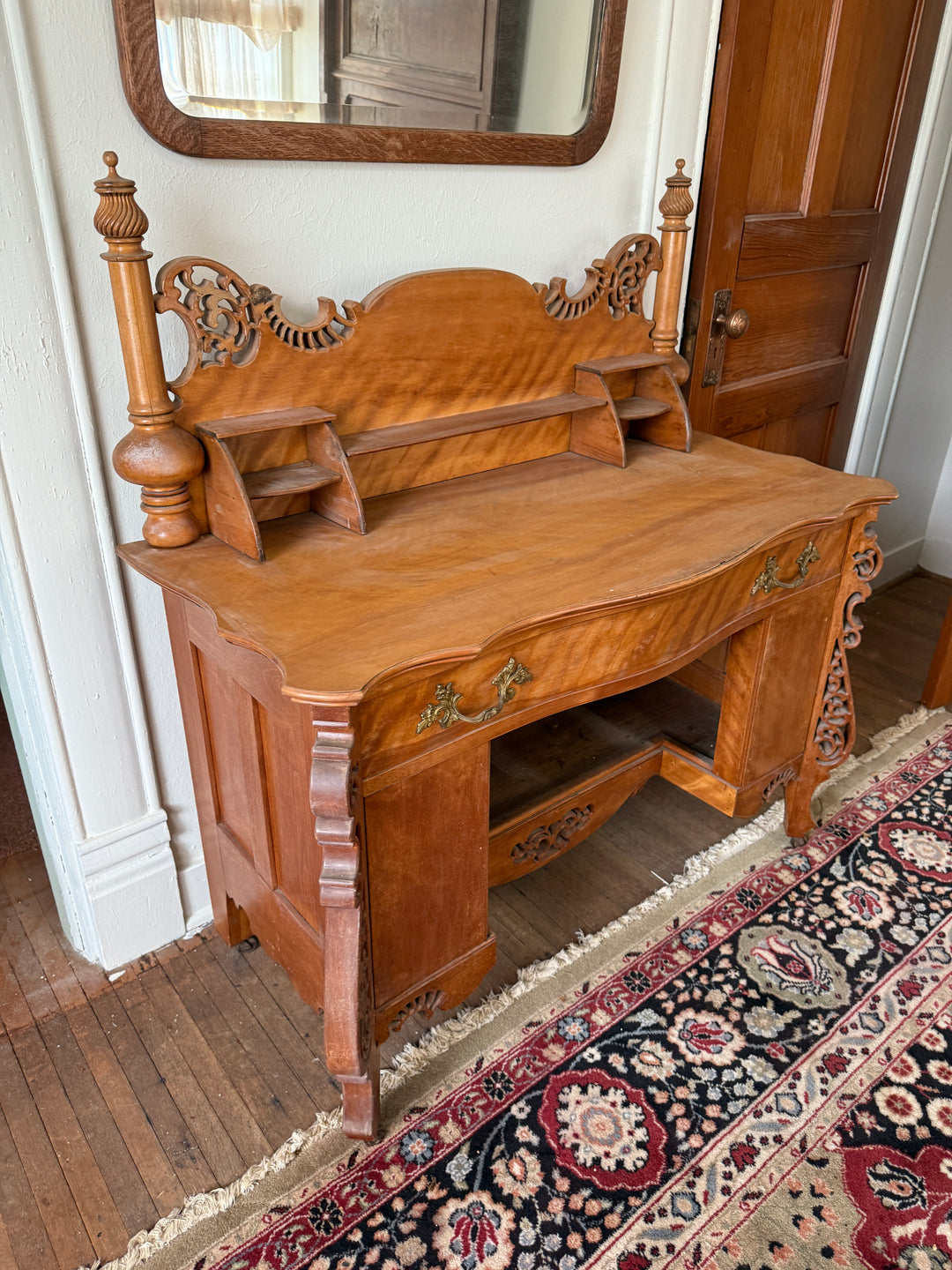 Antique Victorian Carved Wood Writing Desk *Local Pickup Available in Honey Grove, TX*
