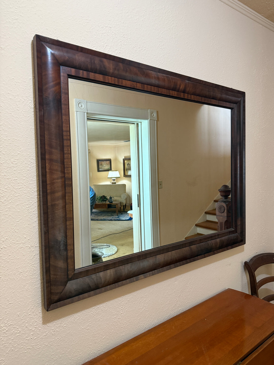 Elegant Wall Mirror with Rich Wood Frame – Classic Design *Local Pickup Available in Honey Grove, TX*