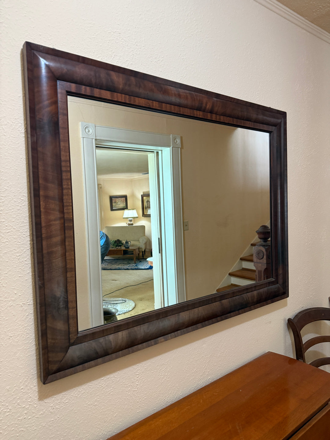 Elegant Wall Mirror with Rich Wood Frame – Classic Design *Local Pickup Available in Honey Grove, TX*