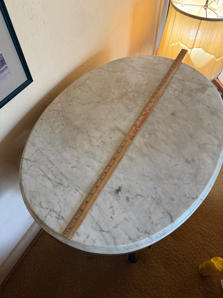 Victorian Marble-Top Parlor Table – Antique Solid Wood *Local Pickup Available in Honey Grove, TX*