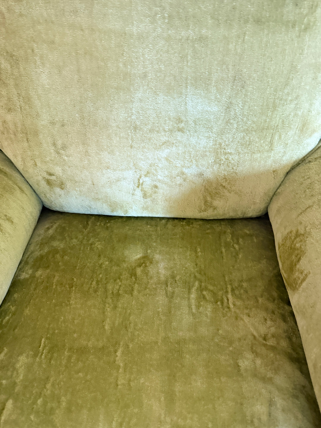 Vintage Mid-Century Green Velvet Lounge Chair – Rocking Base Convertible *Local Pickup Available in Honey Grove, TX*