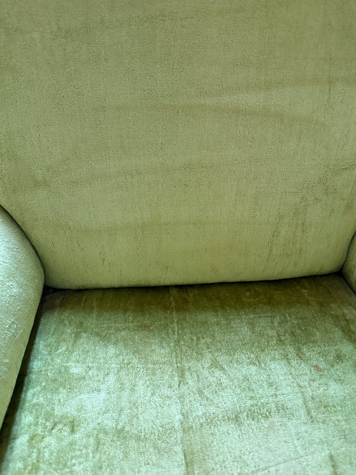 Vintage Mid-Century Green Velvet Lounge Chair – Rocking Base Convertible *Local Pickup Available in Honey Grove, TX*