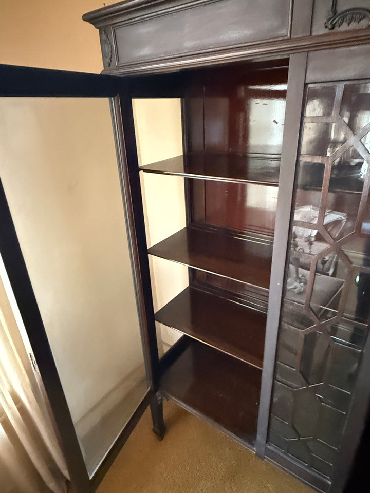 Antique Glass Display Mahogany Cabinet – Mahogany *Local Pickup Available in Honey Grove, TX*