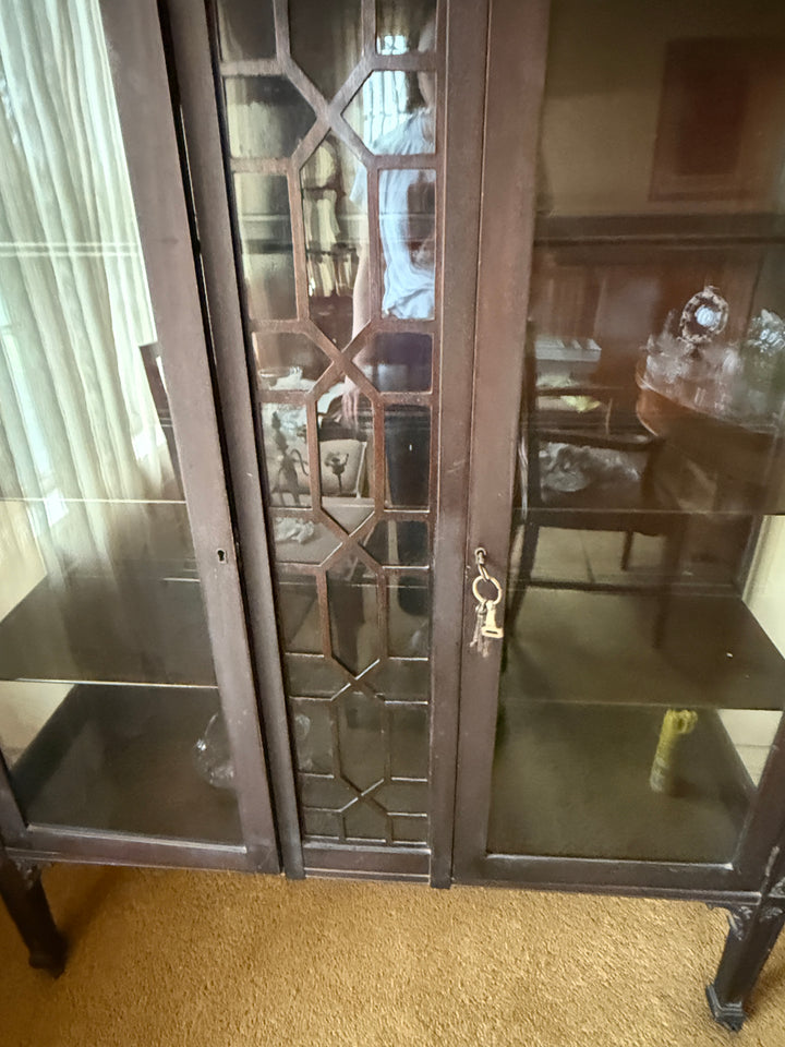 Antique Glass Display Mahogany Cabinet – Mahogany *Local Pickup Available in Honey Grove, TX*