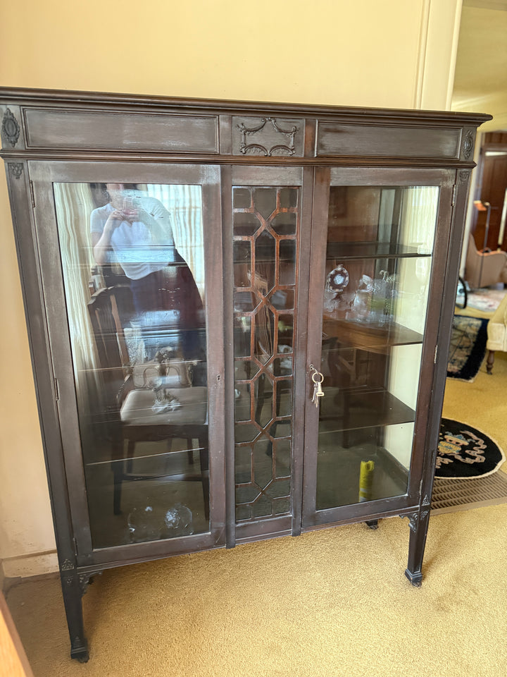 Antique Glass Display Mahogany Cabinet – Mahogany *Local Pickup Available in Honey Grove, TX*