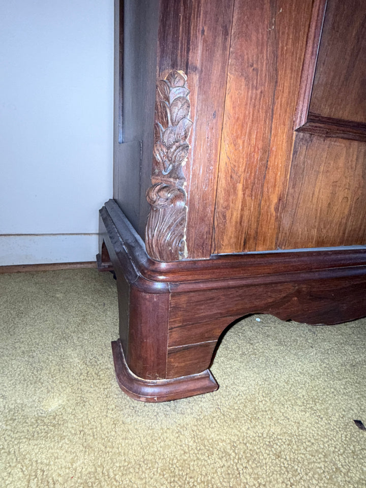 Elegant Antique Victorian Armoire – Carved Walnut, 19th Century *Local Pickup Available in Honey Grove, TX*