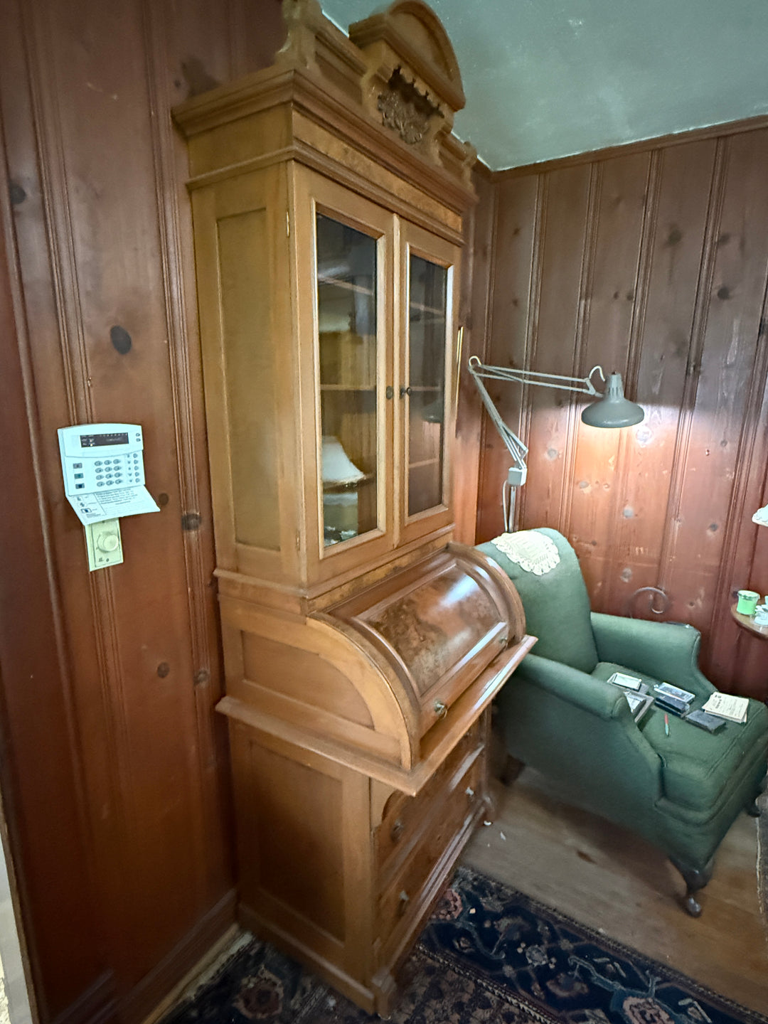 Burled Walnut Eastlake-Style Secretary Desk and Bookcase *Local Pickup Available in Honey Grove, TX*